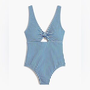 ⚓️NWT | J. Crew | Striped one-piece cutout swimsuit with bow | Size Large⚓️